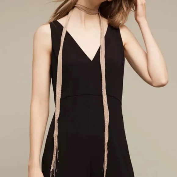 HD in Paris x Anthropologie Black Floral Embroidered Tal Jumpsuit 33927 - Picture 4 of 16